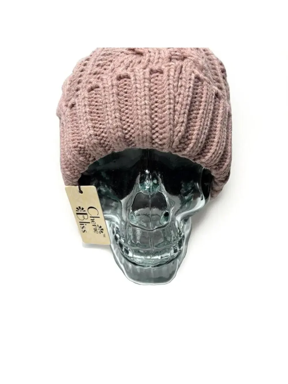 Pink Winter Hat Warm Knitted Women's Toque with Pom Pom, Brand New One Size